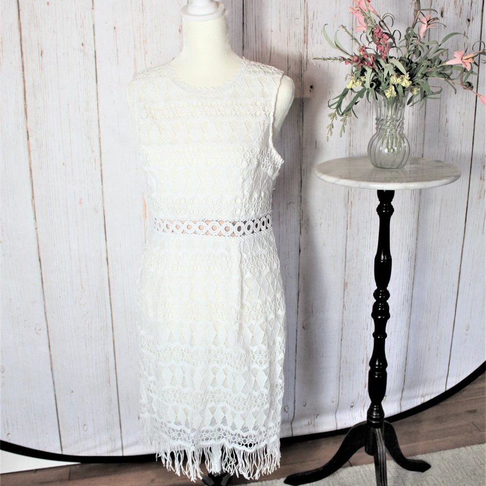 Lulus Kenna White Crochet Lace Bodycon Dress